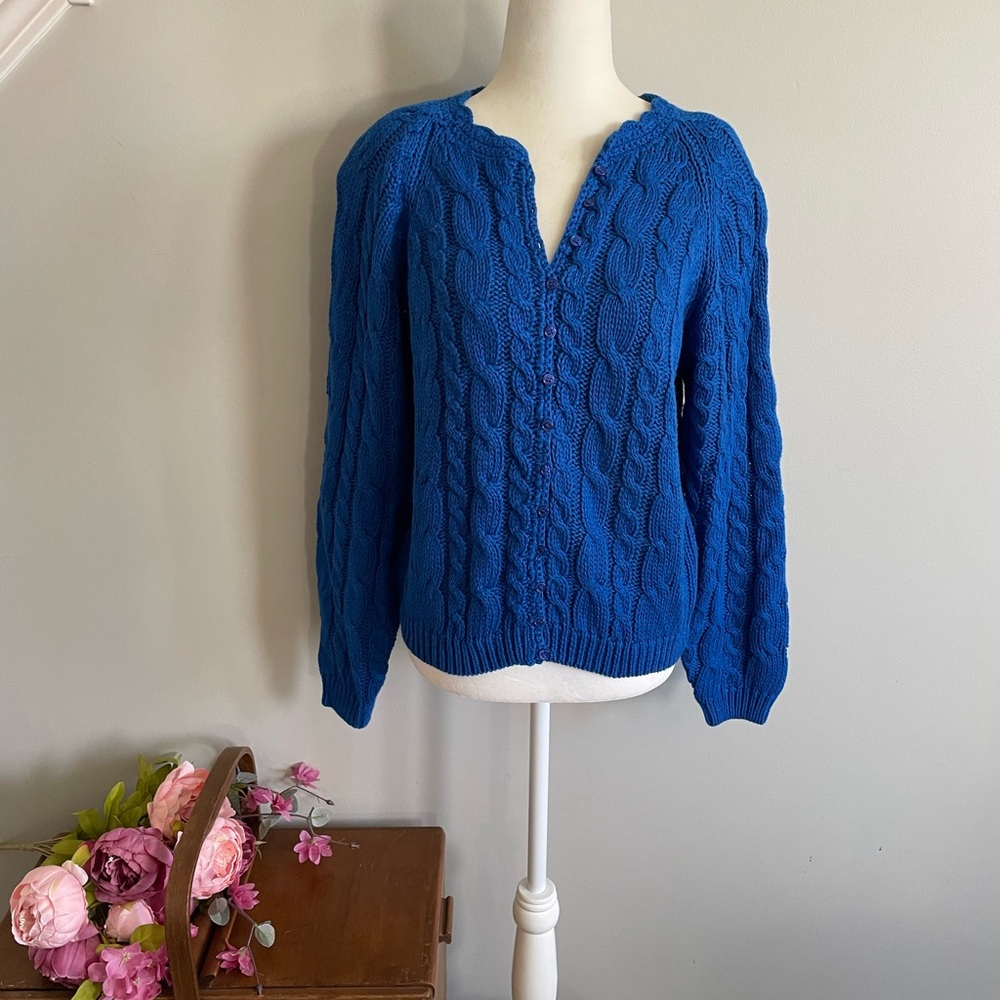 Allison Brittney Royal Blue V-Neck Sweater